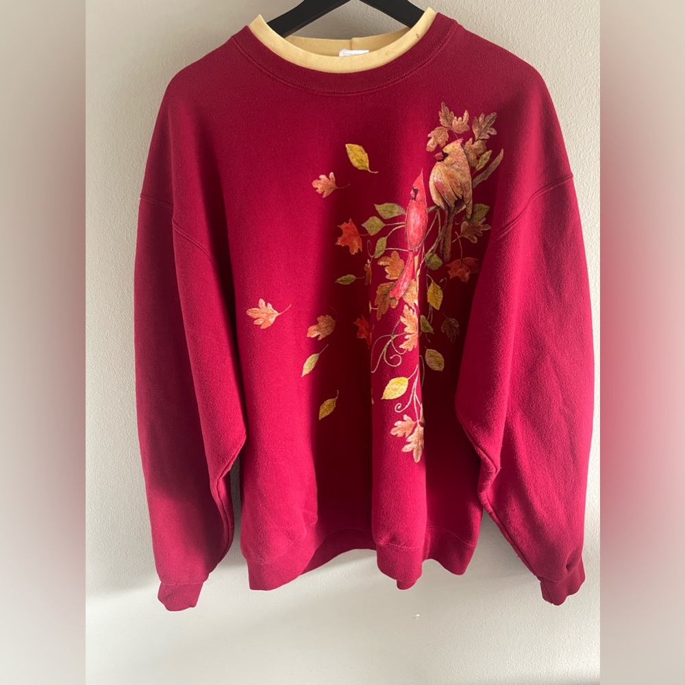 Vintage Womans Artisans Cardinal Pullover Sweater - No Size